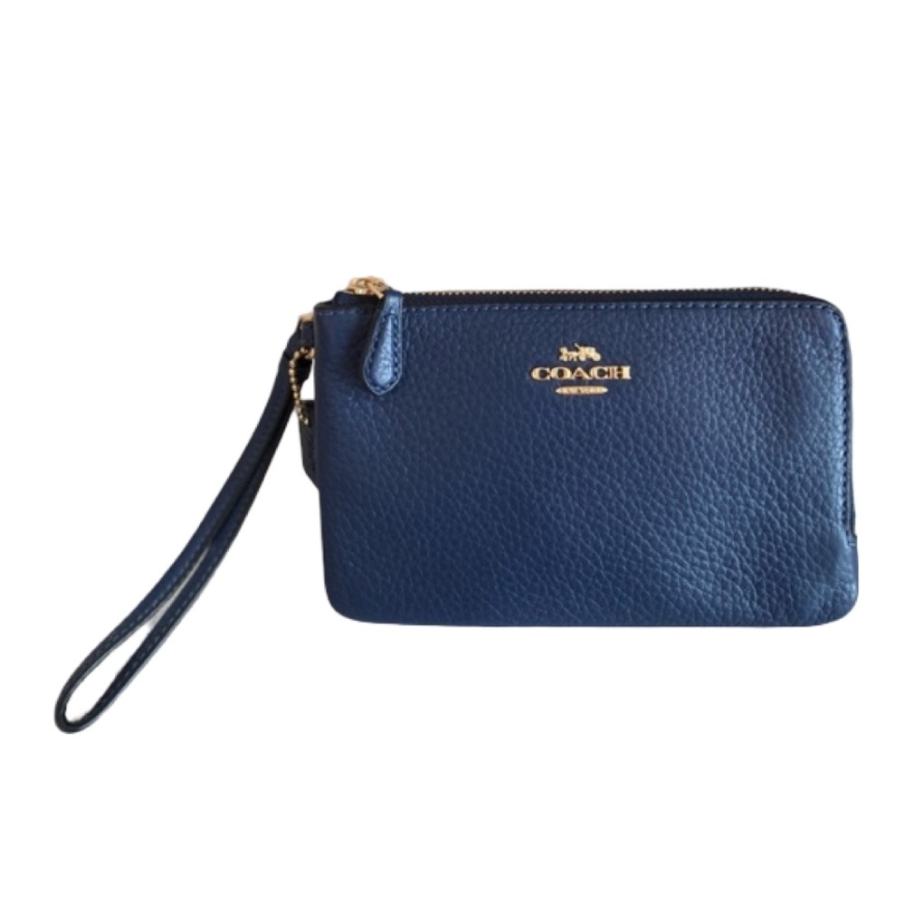 Coach Pebble Leather Medium Double  L Zip Wristlet - Picture 4 of 8
